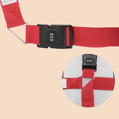 Luggage Straps with Combination Lock, 420cm Length Adjustable Travel Belt for Luggage