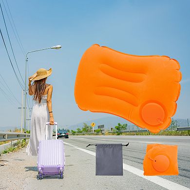 Inflatable Travel Pillow, Press to Inflate Travel Sleeping Neck Pillow