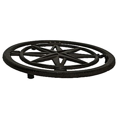 8 Inch Cast Iron Nautical Compass Rose Trivet Kitchen Pot Accessories Set of 2