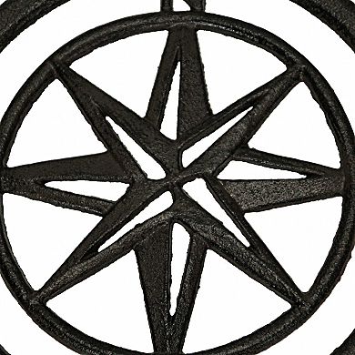 8 Inch Cast Iron Nautical Compass Rose Trivet Kitchen Pot Accessories Set of 2