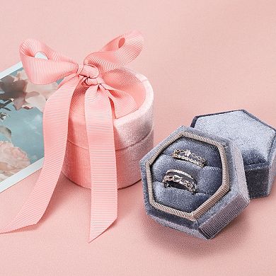 Necklace Storage Ring Case Box Square 1.8x2x1.4 Inch Paper Velvet