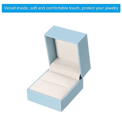 Necklace Storage Ring Case Box Square 1.8x2x1.4 Inch Paper Velvet