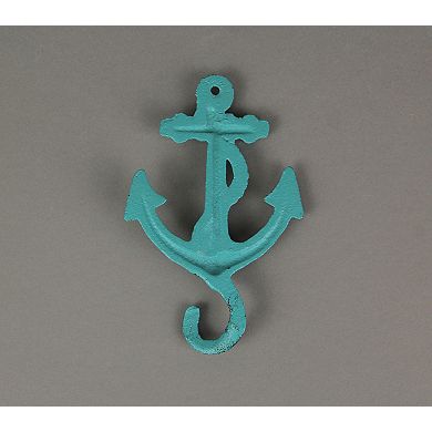 Set of 4 Cast Iron Ship Anchor Coat Hooks Decorative Hanger Coastal Wall Decor