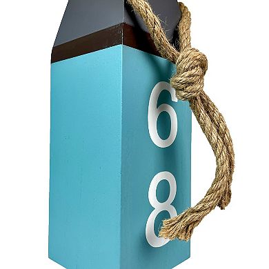 Coastal Blue Buoy Table Lamp 19.5" Nautical Beach Decor with Shade