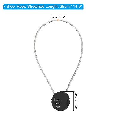 Small Combination Lock 14.9 Inch, 1 Pack 3 Digit Padlock for Gym Locker