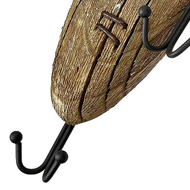 Rustic Wooden Fishing Lure Wall Hook 14in Coastal Nautical Decor Organizer