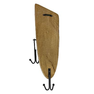 Rustic Wooden Fishing Lure Wall Hook 14in Coastal Nautical Decor Organizer