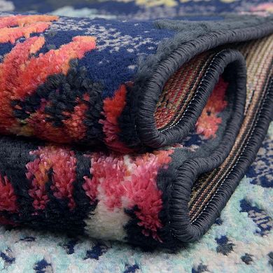 Unique Loom Cay Ariel Coral Design Rug