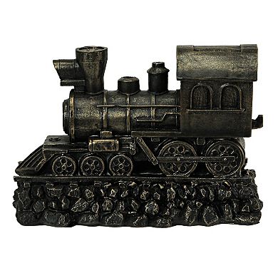 Set of 2 Bronze Steam Locomotive Bookends Decorative Resin Train Shelf Decor Art