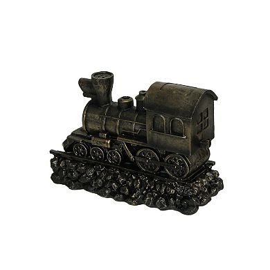 Set of 2 Bronze Steam Locomotive Bookends Decorative Resin Train Shelf Decor Art