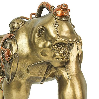 Resin Bronze Finish Steampunk Gorilla Sculpture Home Decor Statue Figurine Art