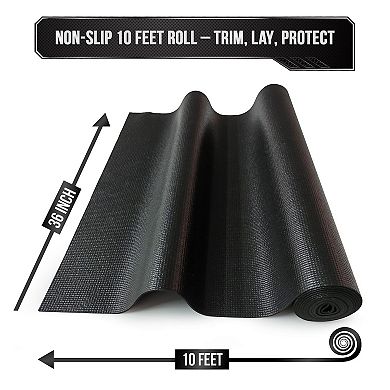 Precision Defined Professional Grade Tool Box Liner, 10 ft x 36", Black Tool Box Drawer Liner