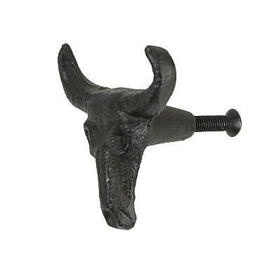 Set of 6 Cast Iron Steer Skull Drawer Pulls Western Home Decor Cabinet Knobs