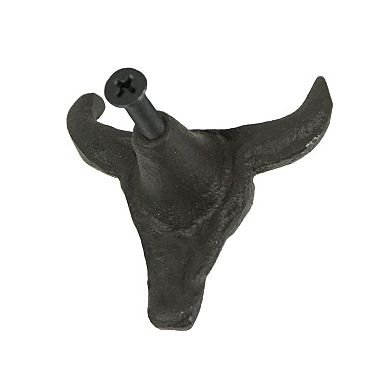 Set of 6 Cast Iron Steer Skull Drawer Pulls Western Home Decor Cabinet Knobs