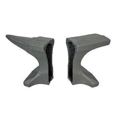 Cast Iron Anvil Bookends Set of 2 with Smooth Flat Top - 8" L Book Holders
