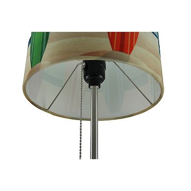Set of 2 Stainless Steel Table Lamps w/ Decorative Surfboard Shades
