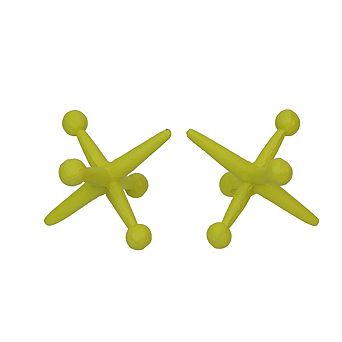 Yellow Enamel Painted Cast Iron Giant Jack Bookends Decorative Sculpture Decor