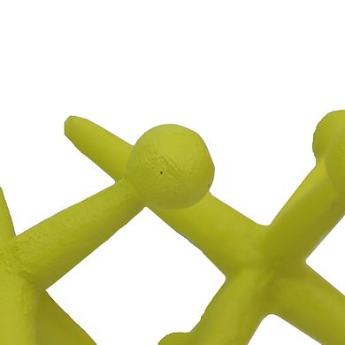 Yellow Enamel Painted Cast Iron Giant Jack Bookends Decorative Sculpture Decor