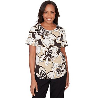 Petite Alfred Dunner Floral Stained Glass Short Sleeve Tee