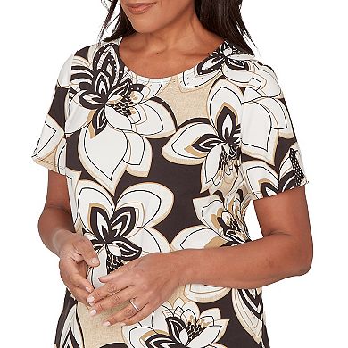 Petite Alfred Dunner Floral Stained Glass Short Sleeve Tee
