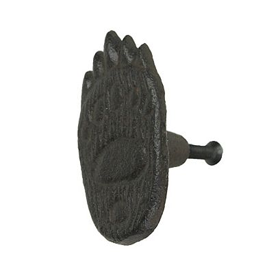 Set of 6 Cast Iron Animal Tracks Bear Paw Cabinet Knob Drawer Pulls Cabin Decor