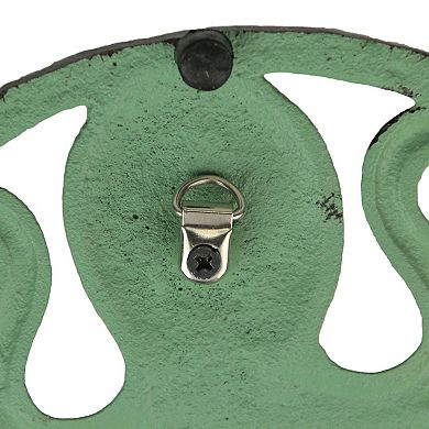 Cast Iron Octopus Trivet Verdigris/Bronze, 7.75", Heat-Resistant Nautical Art