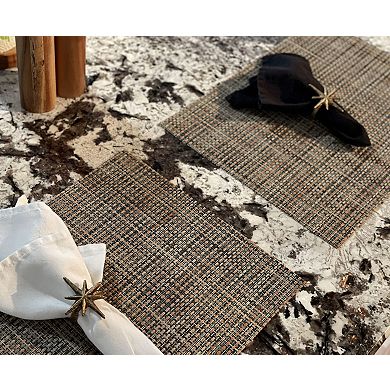 Set of 6 Gold Cast Iron Mid Century Modern Starburst Napkin Rings Dining Decor