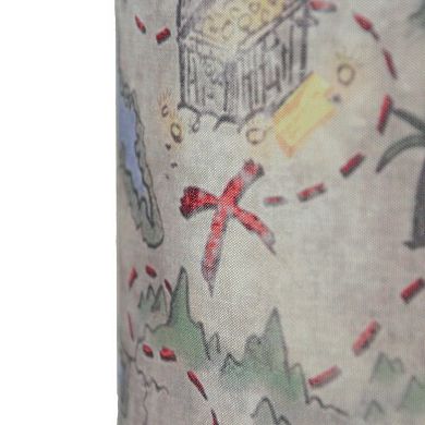 Decorative Treasure Map Brushed Nickel Accent Lamp Coastal Pirate Beach Set of 2