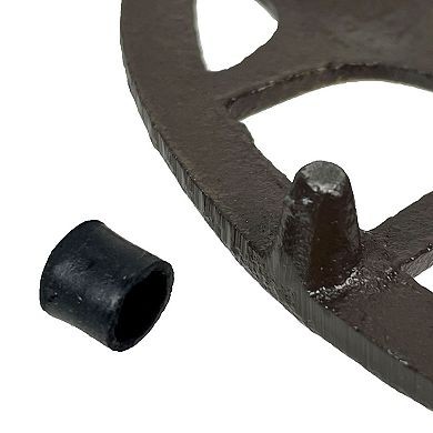 Cast Iron Stars Trivet Bronze Finish, 8" Round, Mid Century Modern Style