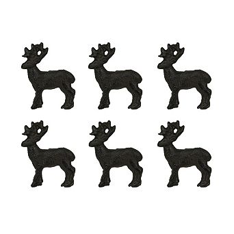 Set of 6 Cast Iron Deer Drawer Pulls Decorative Cabinet Knob Rustic Home Decor