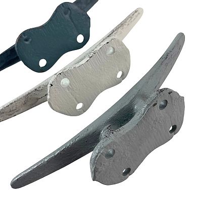 Boat Cleat Hooks in Blue, Gray, White Nautical Décor for Towel, Key, Coat