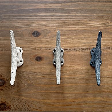 Boat Cleat Hooks in Blue, Gray, White Nautical Décor for Towel, Key, Coat