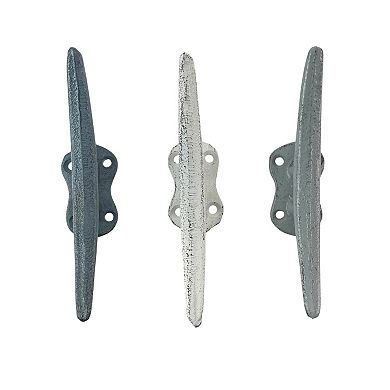 Boat Cleat Hooks in Blue, Gray, White Nautical Décor for Towel, Key, Coat