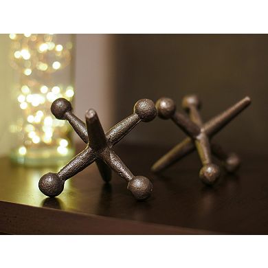 Retro Cast Iron Giant Jack Accent Bookends Matte Finish Decor Sculptures