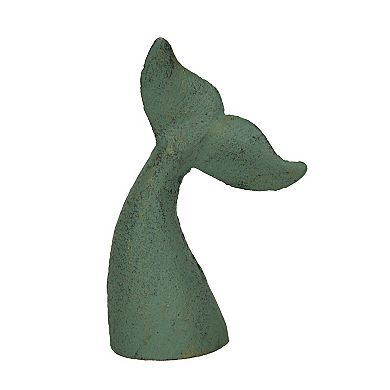 Set of 2 Verdigris Cast Iron Whale Tail Bookends Nautical Home Decor Bookshelf