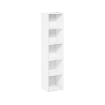 Furinno 9" x 12" x 52" Storage Shelf 5 tier Cube Bookcase, White