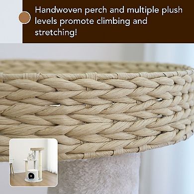 PetPals® Winnipeg 35.8" Cat Tree with Top Nest Bed, Sisal Scratching Post