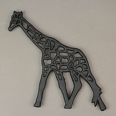 Set of 3 Black Cast Iron Safari Animal Kitchen Decor Trivets Wall Hanging Art