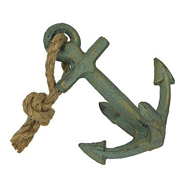 Set of 2 Verdigris Cast Iron Ship Anchor Bookends Nautical Home Decor Sculptures