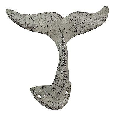 Set of 3 Cast Iron Nautical Whale Tale Wall Hooks