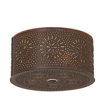 Irvin's Tinware 2-Light Flush Mount Ceiling Light in Kettle Black - 12" Diameter