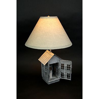 Set of 2 Rustic Zinc Dual Table Lamps And Accent Light Farmhouse Decor