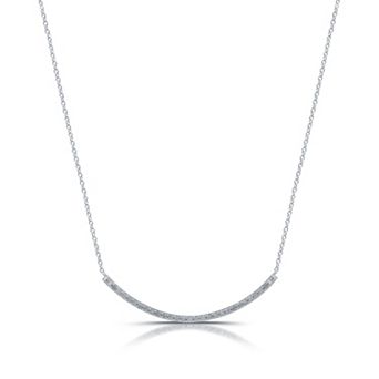 Diamond Essentials Sterling Silver 1/4 Carat T.W. Lab-Grown Diamond Curved Bar Necklace