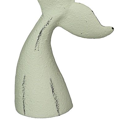 Set of 2 White Cast Iron Whale Tail Bookends Nautical Home Decor Bookshelf