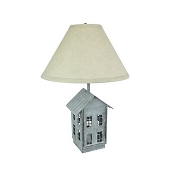 Rustic Zinc Dual Table Lamp And Accent Light Mid Century Modern Farmhouse Decor