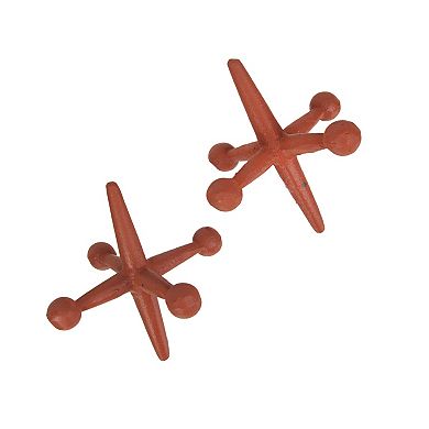 Orange Enamel Painted Cast Iron Giant Jack Bookends Decorative Sculpture Decor