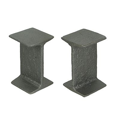 Set of 2 Cast Iron I Beam Bookends Decorative Bookshelf Rustic Desk Home Decor