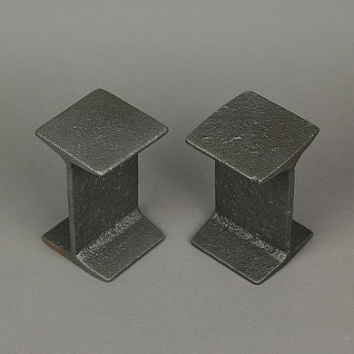 Set of 2 Cast Iron I Beam Bookends Decorative Bookshelf Rustic Desk Home Decor
