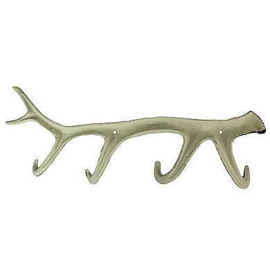 16 Inch Cast Iron Deer Antler Wall Mounted Hook Rack Towel Key Hat Hanger