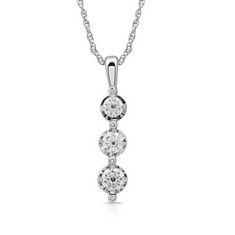 Diamond Essence Sterling Silver 1/2 Carat T.W. Lab Grown Diamond Drop Pendant Necklace